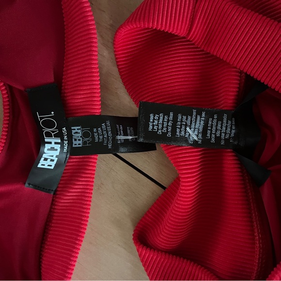 Beach Riot Red Ribbed Scoop Neck Bikini Set - Picture 7 of 7